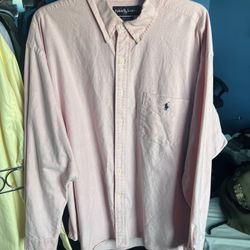 2XL Pink Polo Dress Shirt 
