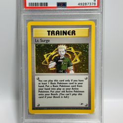 Pokemon Lt. Surge Holo #17 Gym Heroes PSA 8 