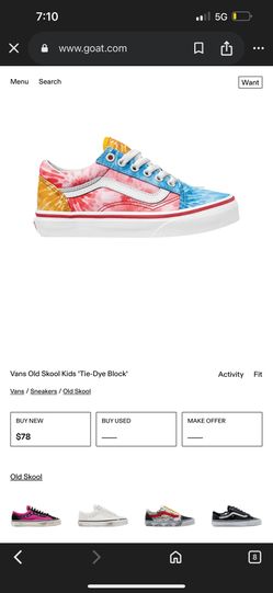 Vans Old Skool Kids 'Tie-Dye Block' Sneakers