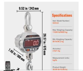 Digital Crane Scale, 11000 lbs/5000 kg,