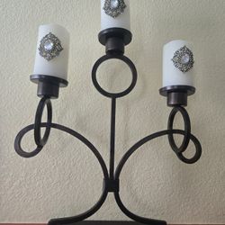 Bronze Color Heavy Duty Iron Candle Holder