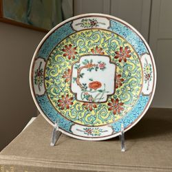 HandPainted Porcelain Trinket Dish ( D7.5” ) firm on price