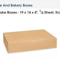 Bakers Mark 19"x14"×4" kraft Half Sheet Cake Box 50 Count