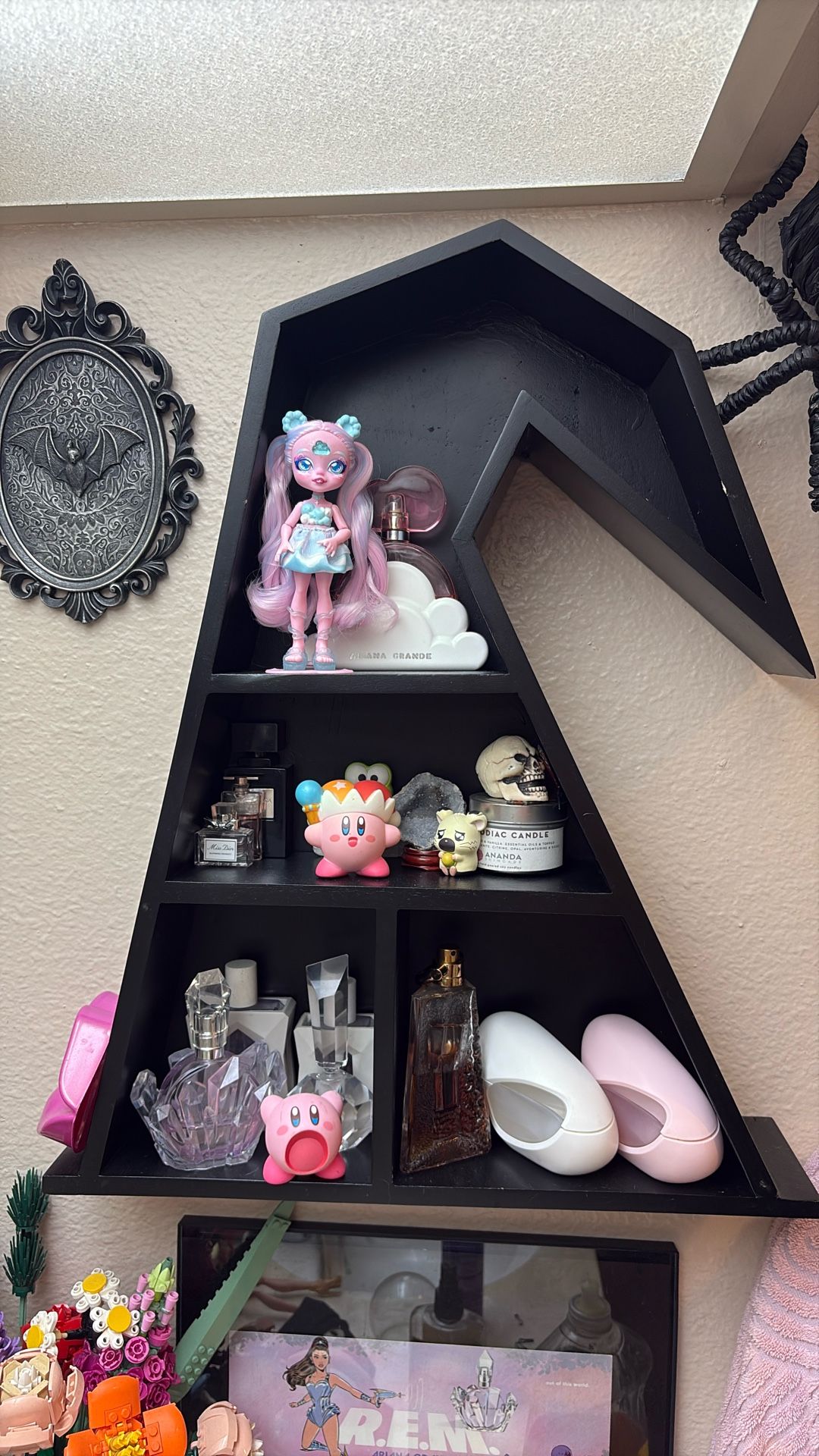 Wood Witch Hat Curio Cabinet Shelf