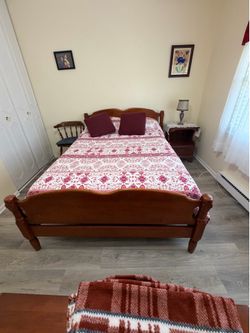 Full size Real Oak Wood Bed