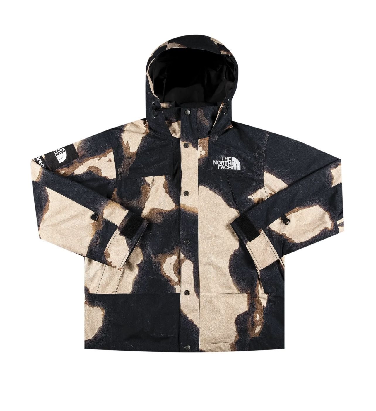 Supreme North Face Bleached Denim Print Mountain Jacket