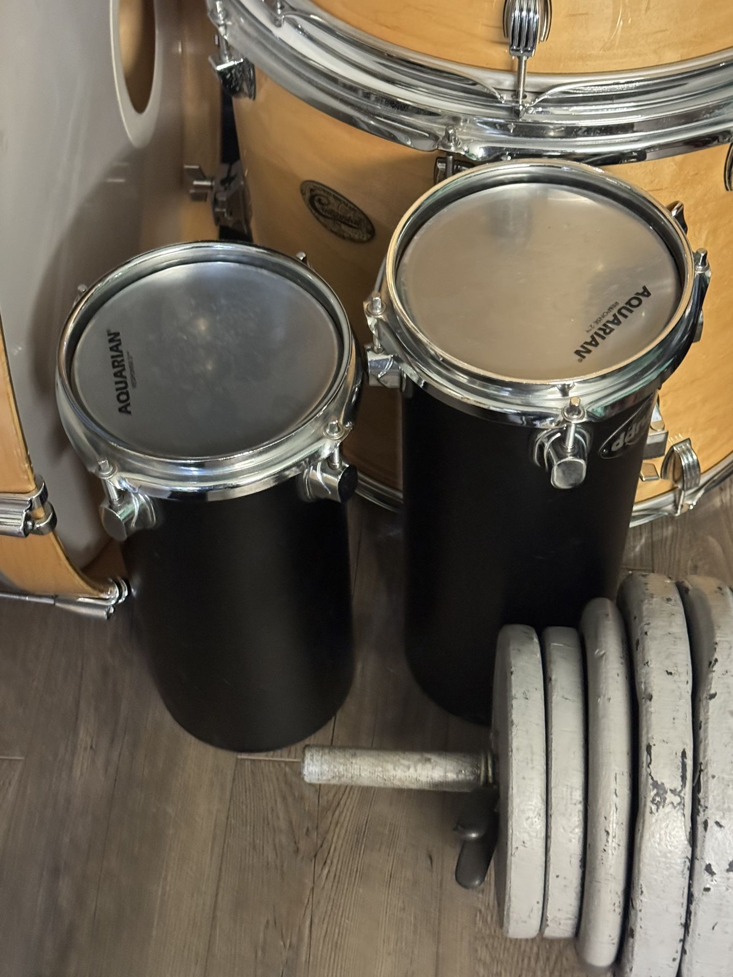 Nice Set Of Octobans Drums Two With Tom Holder On Drum. Put On Any Stand Of Yours.