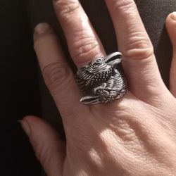 Viking N Raven .925 Silver Ring