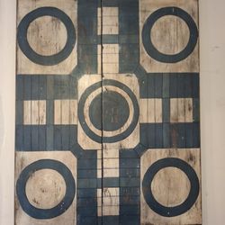 Contemporary Blue & White Parcheesie Gameboard