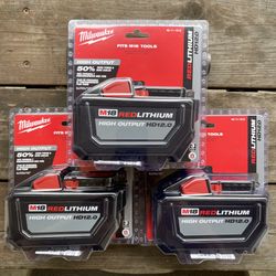 3 Milwaukee M18 High Output HD 12.0 Batteries