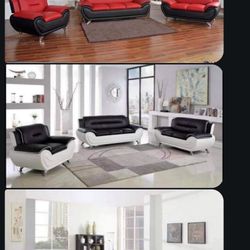 NEW SOFA LOVESEAT AND CHAIR 2 Or 3Pc -  BEDROOM FURNITURE SECTIONAL MATTRESS AND MORE
