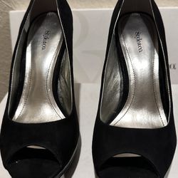 Style & Co. peep-toe wedge pumps 