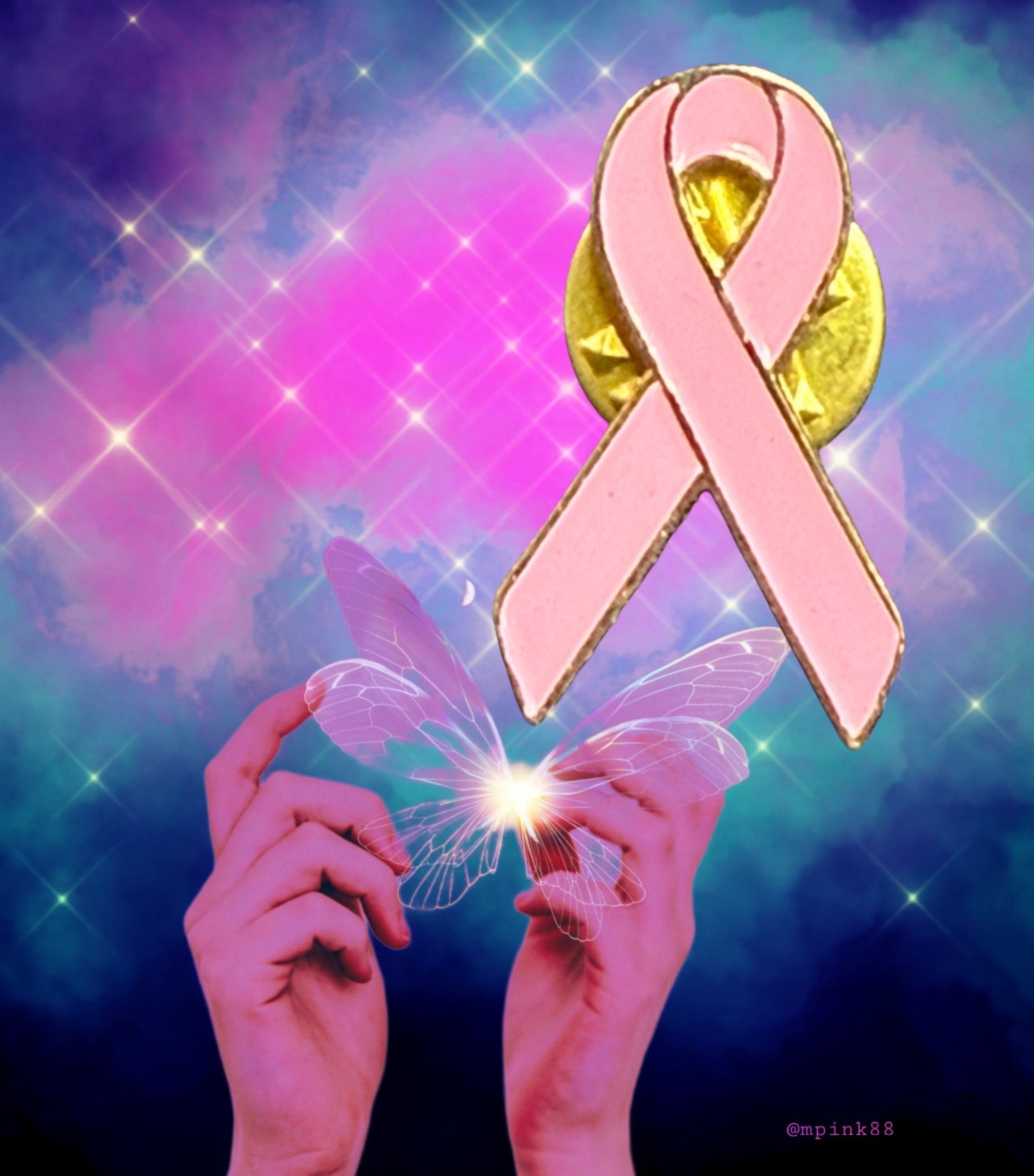 Vintage 1990s Pink Breast Cancer Awareness Ribbon Enamel Lapel Pin, 0.5x1”