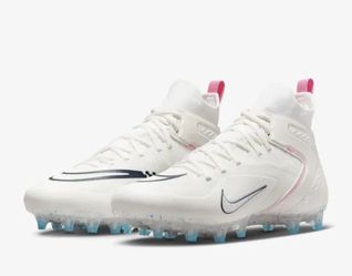 Men's Nike Alpha Huarache 8 Elite LAX White Multicolored Football Cleats Sz 12🏈