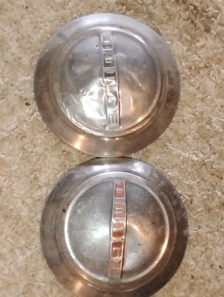 Two, 1940's Dodge Pickup, 9 Inch Outside Diameter, Vintage, OEM Hubcaps (E)