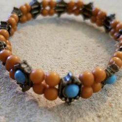 Simulated Turquoise Bead Bracelet