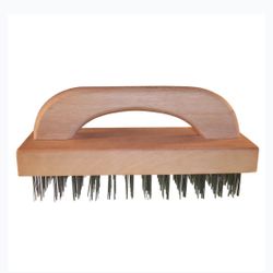 Disco Butcher Block Brush with Tempered Steel Bristles and Wood Handle