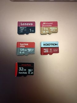 SD CARDS -  2 x 1TB / 128gb / 2 x 32GB (bundle)