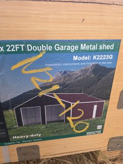 Double Garage Metal Shed Model K2223G