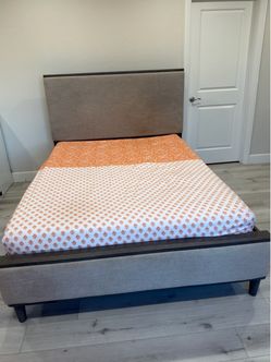 Upholstered Queen Bed frame with headboard