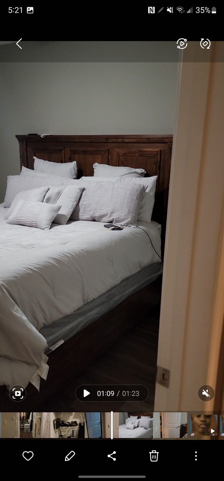 Ashley King Size Bed Frame With Storage Drawers