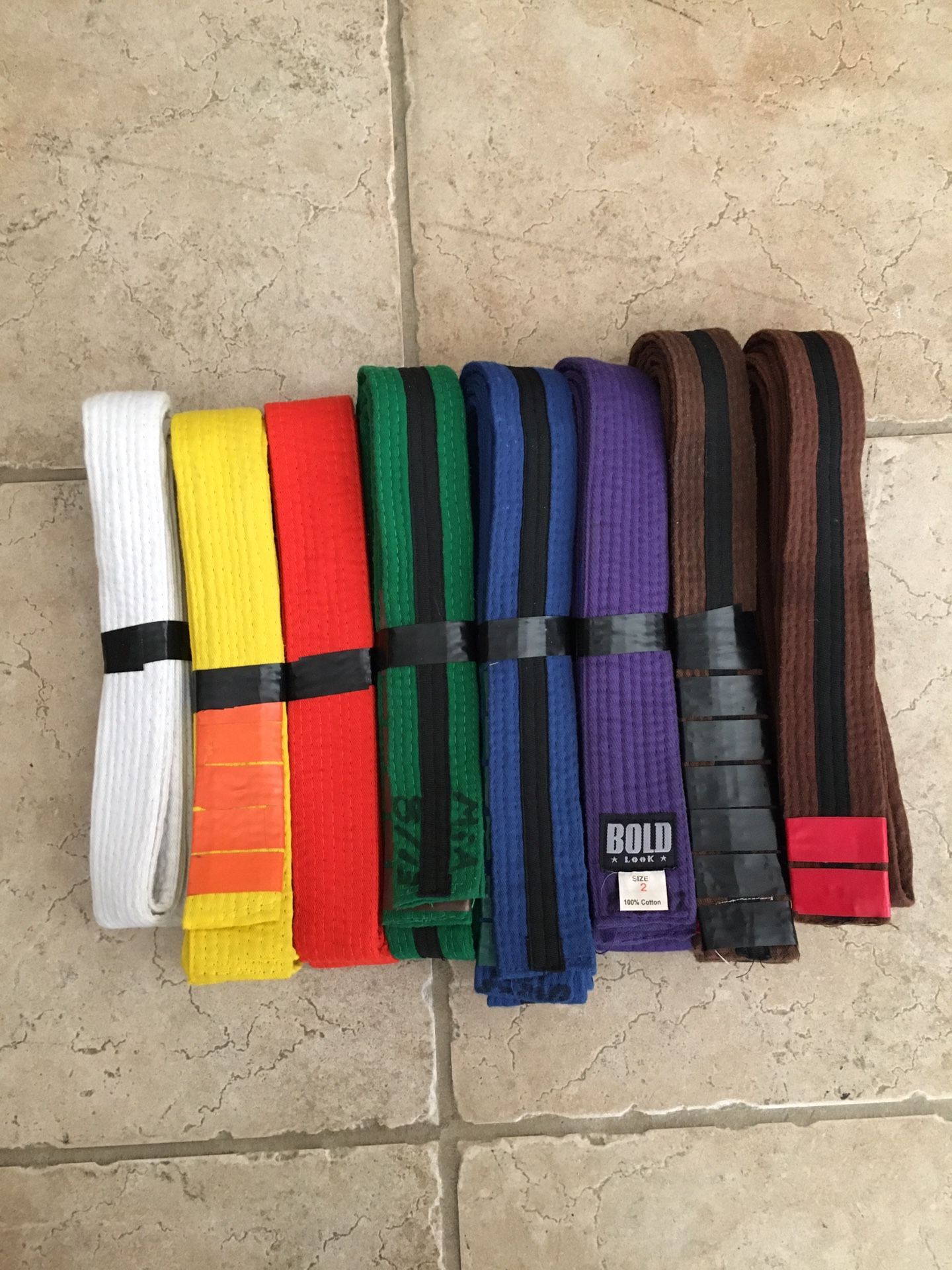 8 Karate Belts