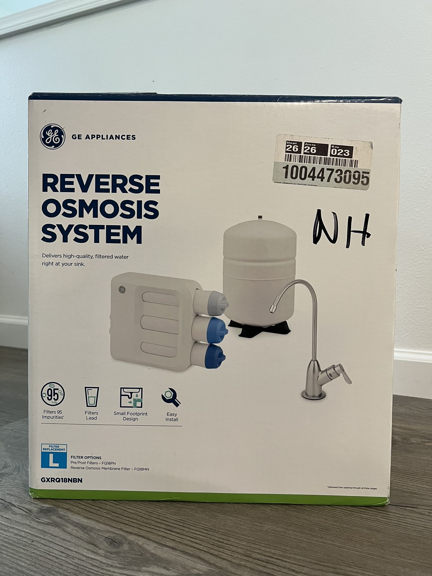 GE REVERSE OSMOSIS 5 STAGE PREMIUM WATER FILTRATION SYSTEM WITH FAUCET