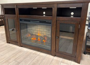 72” TV Stand with Electric Fireplace