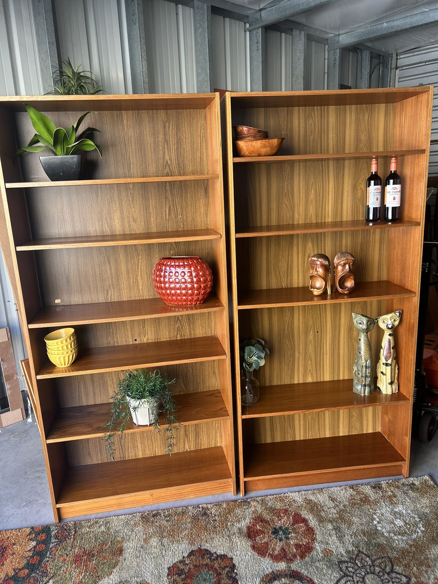 Mid Century Vintage Danish Teak Wall Unit Bookshelves