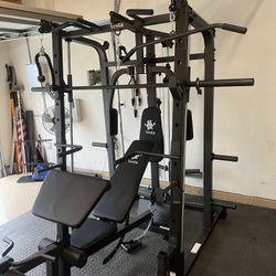 SMITH MACHINE/ PULLEY SYSTEM/ SQUAT RACK/ BENCH/ WEIGHTS/ BARBELL/ GYM EQUIPMENT/ FREE DELIVERY 🚚 