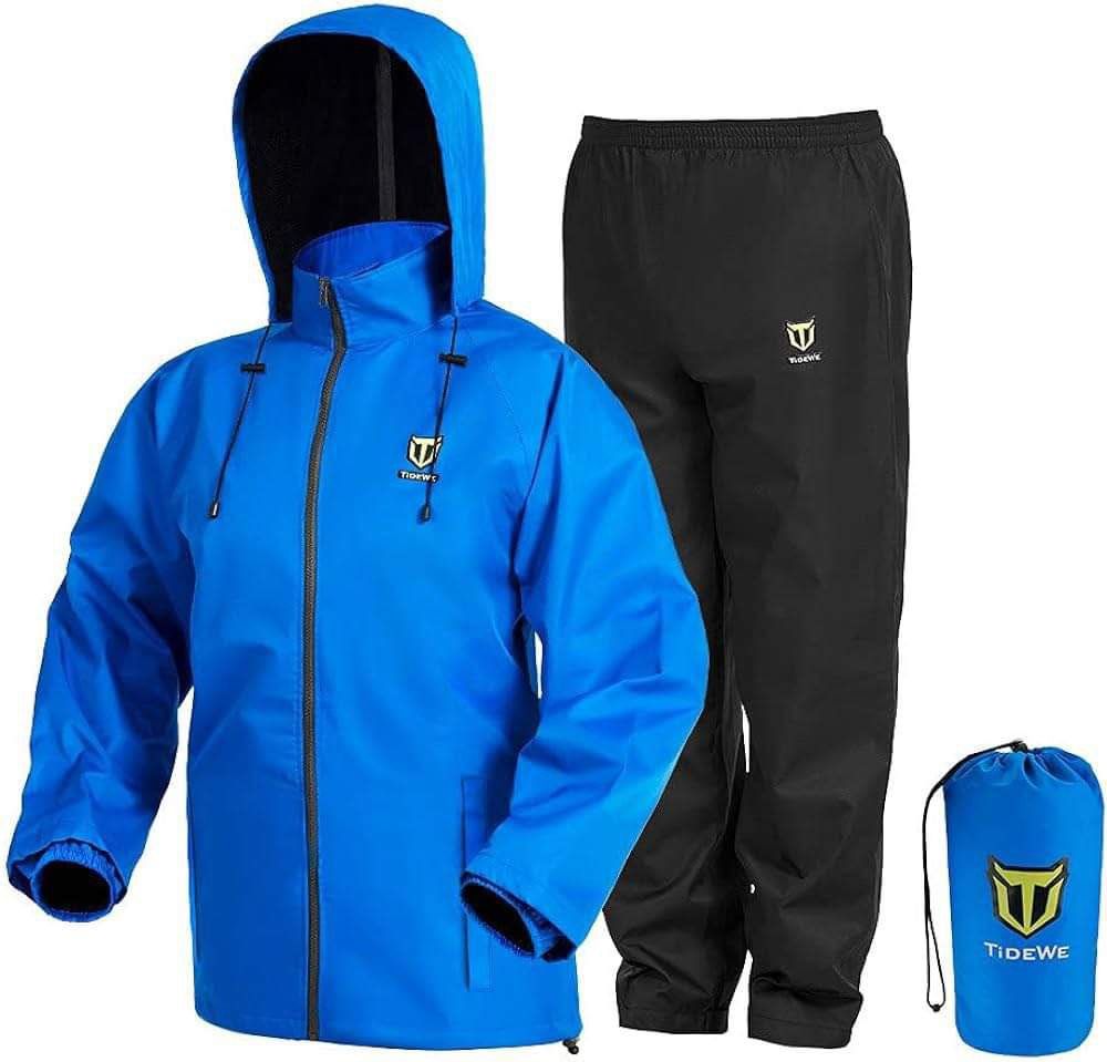 TIDEWE Rain Suit, Waterproof Breathable Lightweight 2 Pieces Rainwear (XXL)