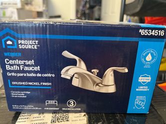 Brushed Nickel 4-in centerset 2-handle WaterSense Low-arc Bathroom Sink Faucet