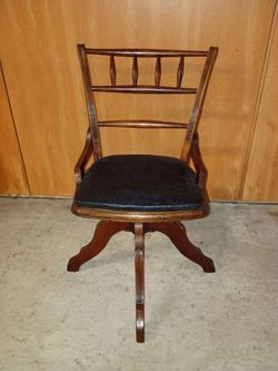 Antique Wooden Swivel  Chair