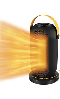 Space Heater,Portable Electric Heater,1200W/600W Safe & Quiet Oscillating Ceramic Heater,Tilt & Over-Heat Portection,Suitable for Office Home