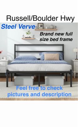 Brand new in box Steel Verve full size metal bed frame with headboard. Russell/Boulder area