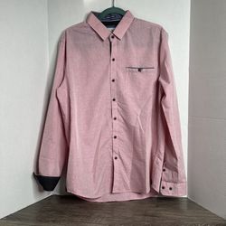 Craft + Flow Men’s Size Large Long Sleeve Button Down Shirt Pink
