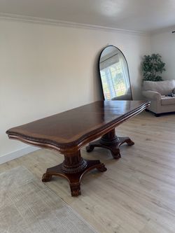 Solid Wood Dining Set — Large Table + 6 Chairs