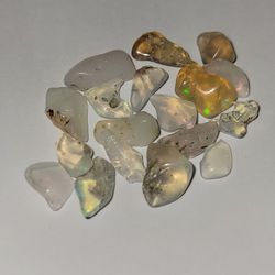 15pcs Natural Ethiopian Fire Opal Rough Polished Crystal Gemstones 5-8mm