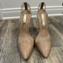 Clear Heels With Nude Toe