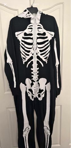 Skeleton Halloween Costume Jumpsuit with Hood
