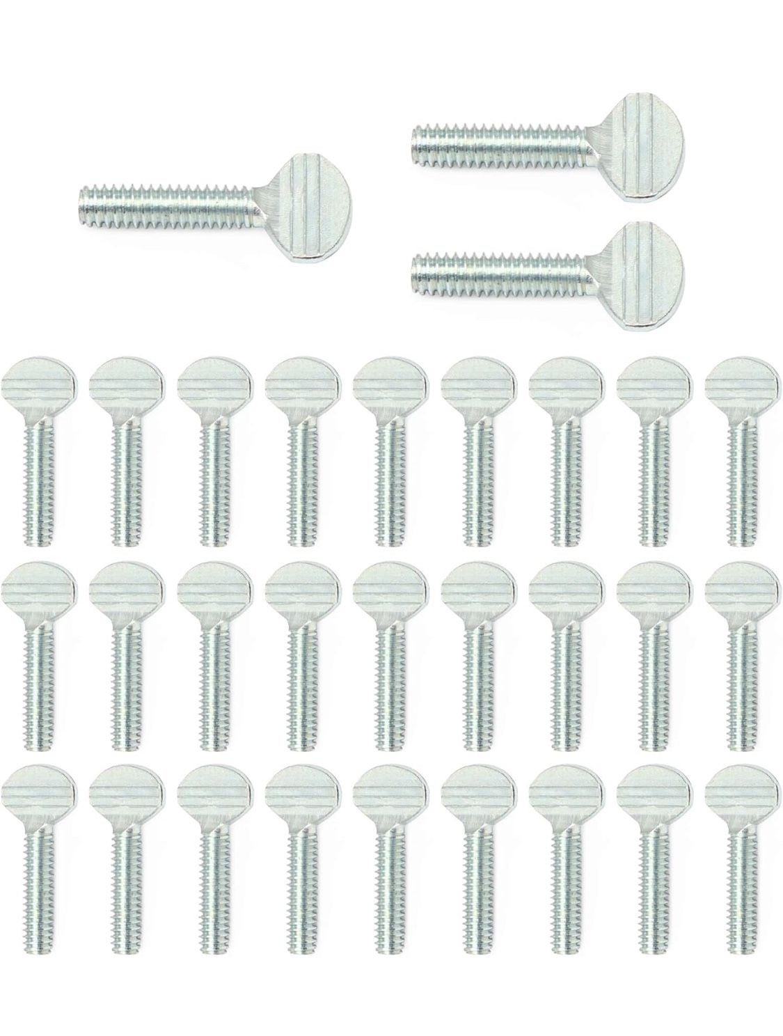 30 Pack 1/4" x 1" Thumb Screw, Threaded Hand Knob Bolts, Carbon Steel