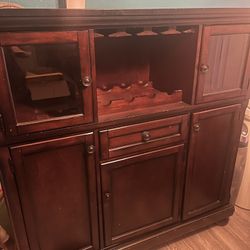 Wooden Cabinet with Wine Rack Kitchen or Living Room