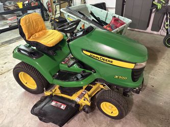 John Deere X500 Garden Tractor – 374 Hours – 48” Mowing Deck + Dump Cart + Drag Harrow - $3,495