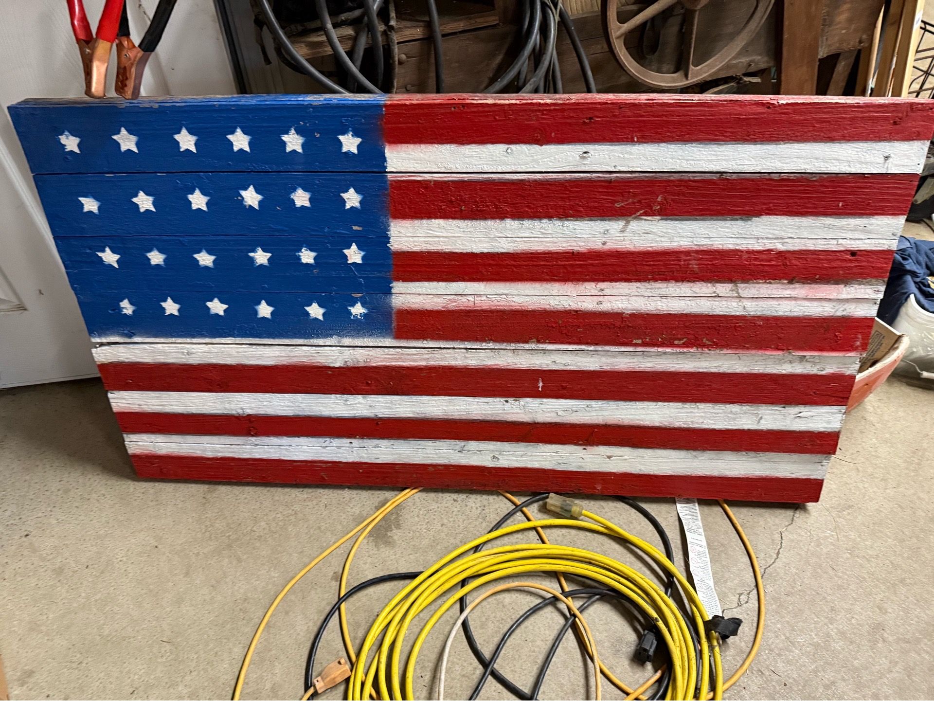 American flag rustic piece.