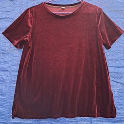 Old Navy Women's Relaxed Velvet Crew-Neck Tee M