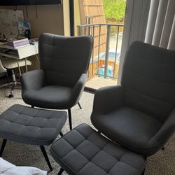 Set Chair With Ottoman 