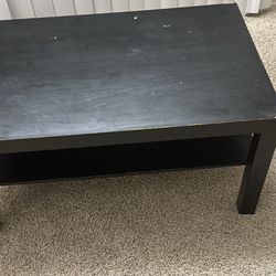 Coffee Table Black Color Two Tier Side Table