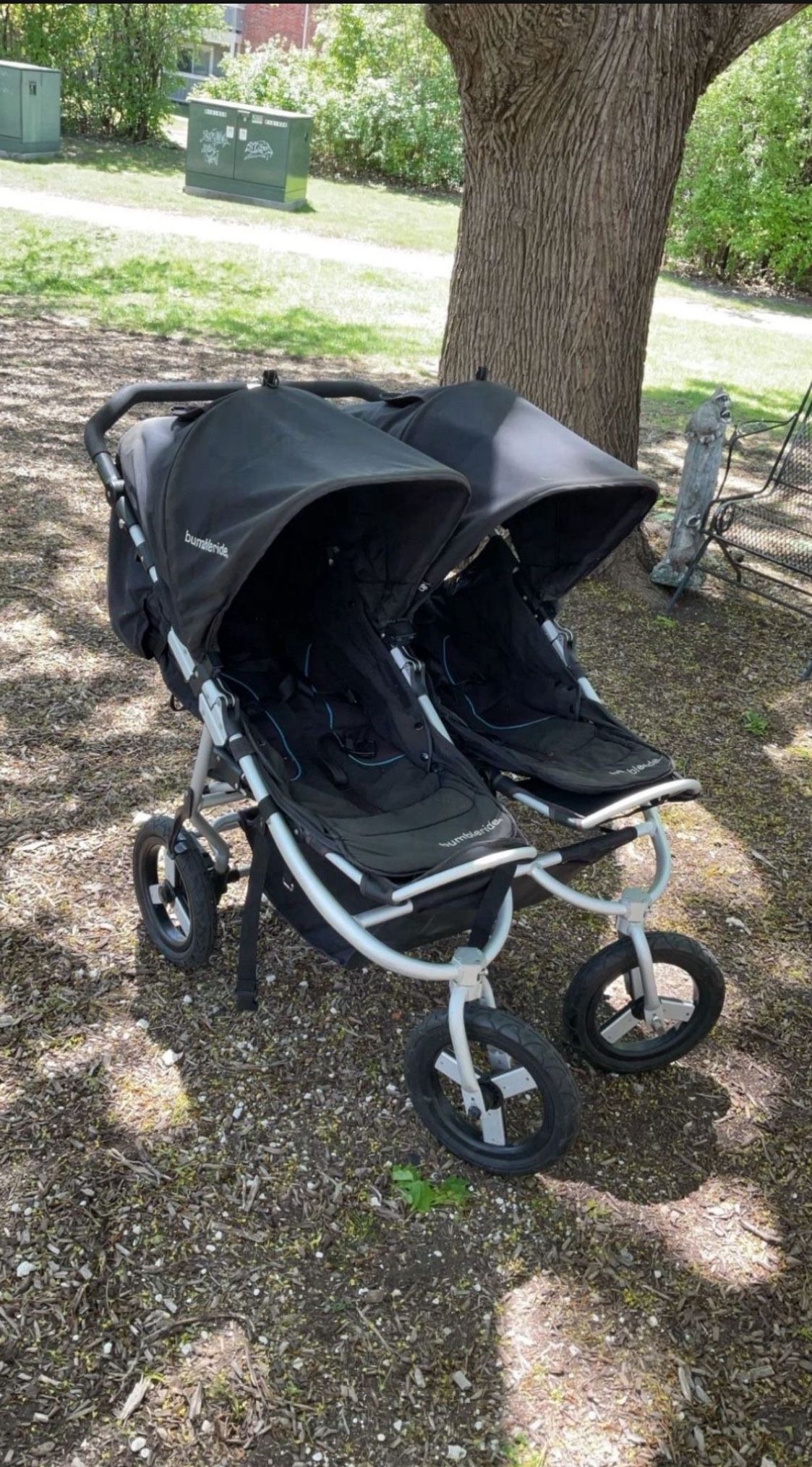 Bumbleride Indie Twin Stroller, Jet Black And Rain Cover Included