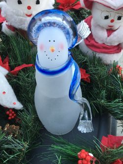 Acrylic and glass vintage snowman.