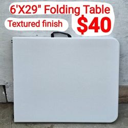 6ft Folding Table (White - Textured Finish) For Easter, Party, Birthday, Wedding, Work, Meetings, Gatherings, Events And More.